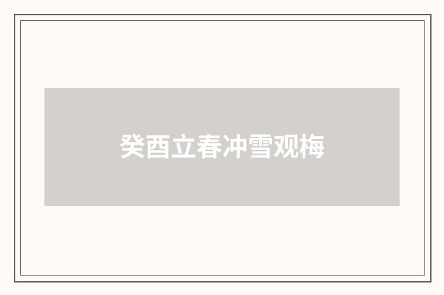 癸酉立春冲雪观梅