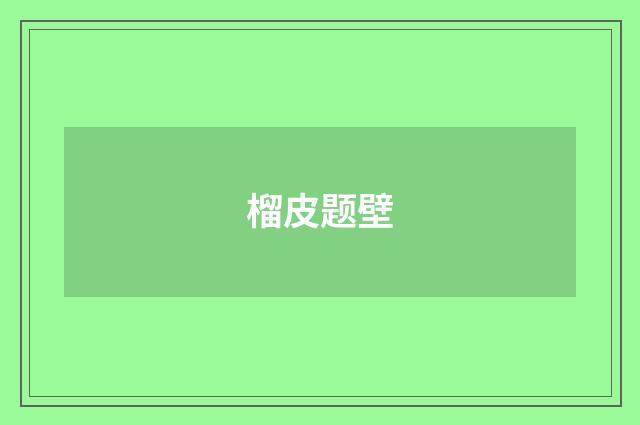 榴皮题壁