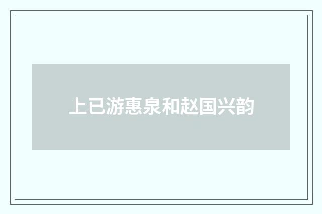 上已游惠泉和赵国兴韵
