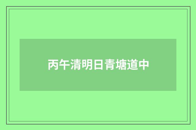 丙午清明日青塘道中