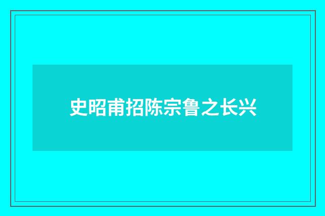 史昭甫招陈宗鲁之长兴