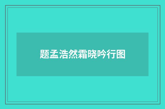 题孟浩然霜晓吟行图