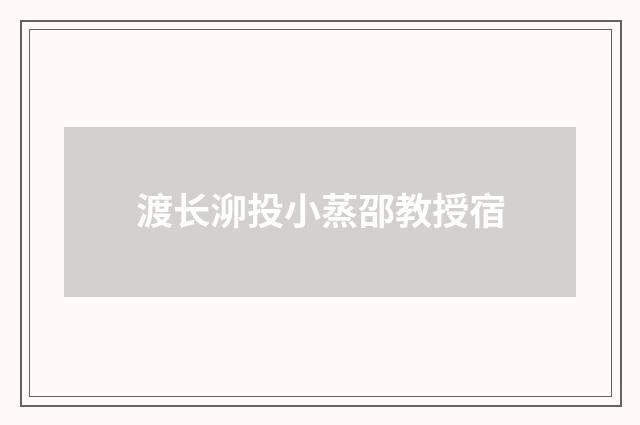 渡长泖投小蒸邵教授宿