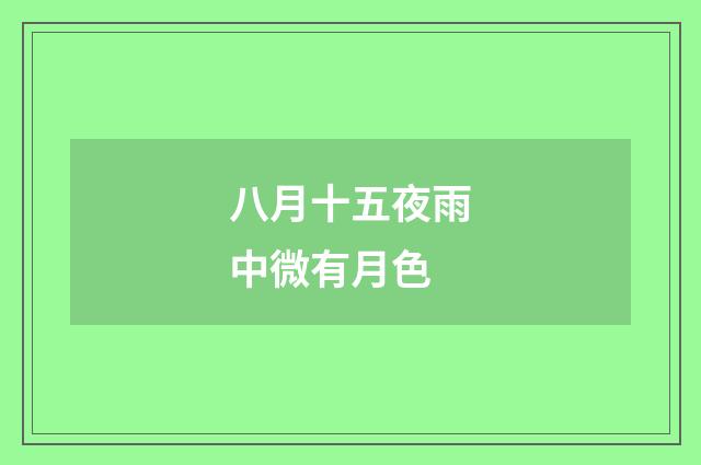 八月十五夜雨中微有月色