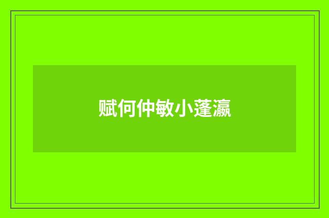 赋何仲敏小蓬瀛