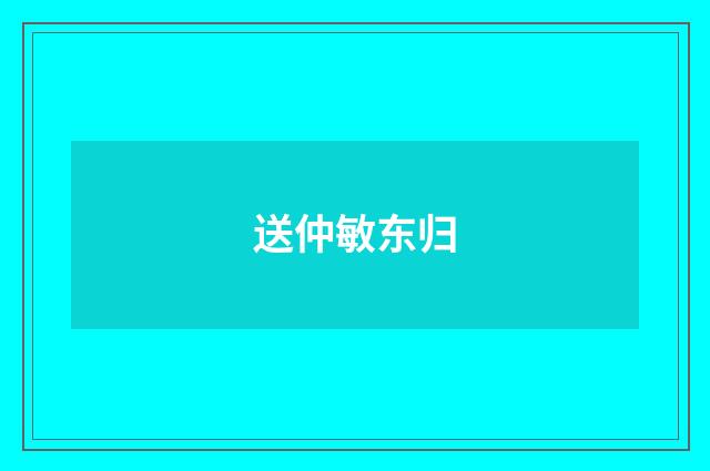 送仲敏东归