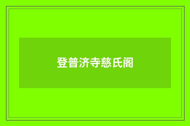 登普济寺慈氏阁