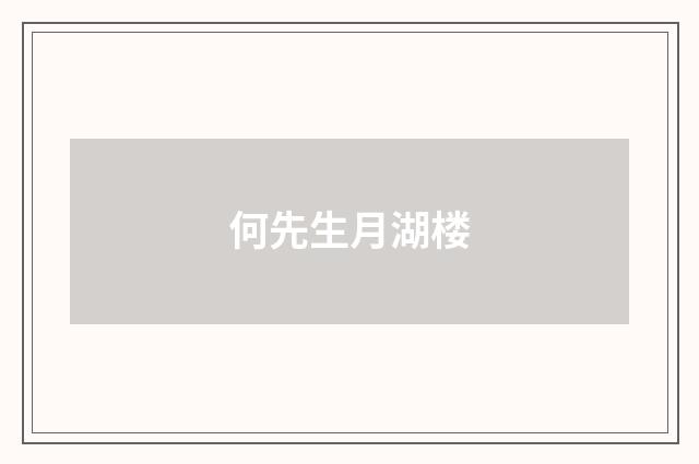 何先生月湖楼