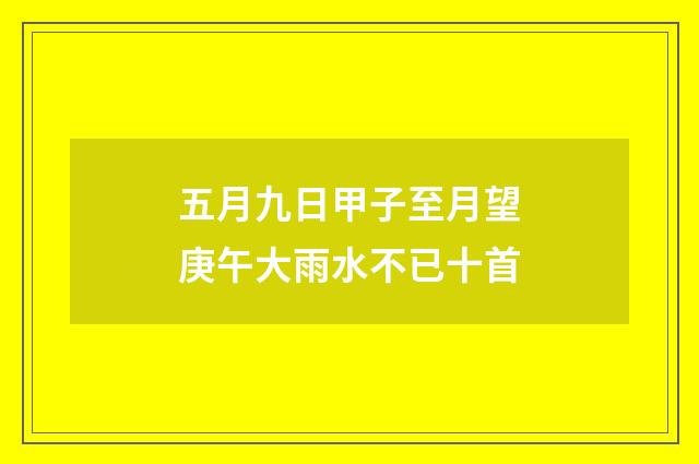 五月九日甲子至月望庚午大雨水不已十首