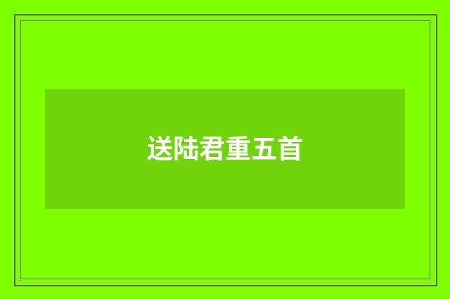 送陆君重五首