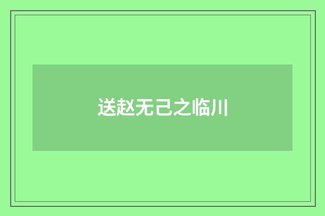 送赵无己之临川