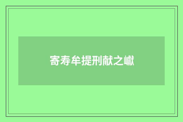 寄寿牟提刑献之巘