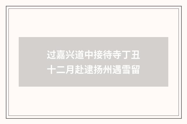 过嘉兴道中接待寺丁丑十二月赴逮扬州遇雪留