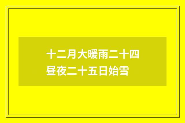 十二月大暖雨二十四昼夜二十五日始雪