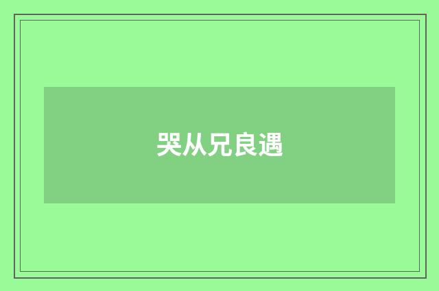 哭从兄良遇