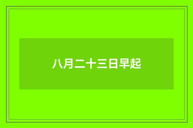 八月二十三日早起