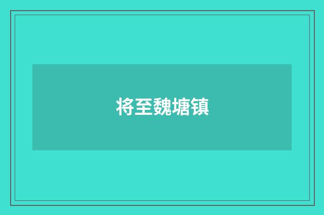 将至魏塘镇