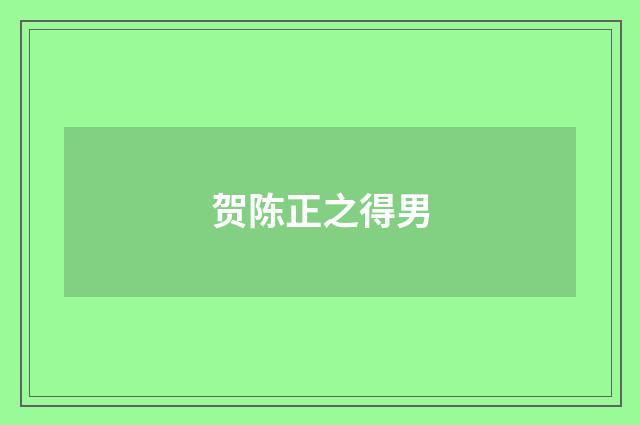 贺陈正之得男