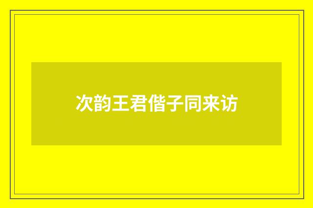 次韵王君偕子同来访