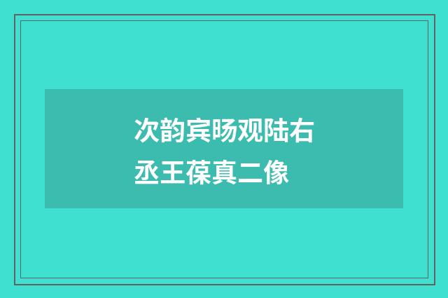 次韵宾旸观陆右丞王葆真二像