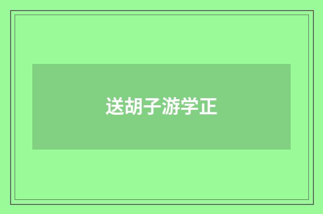 送胡子游学正
