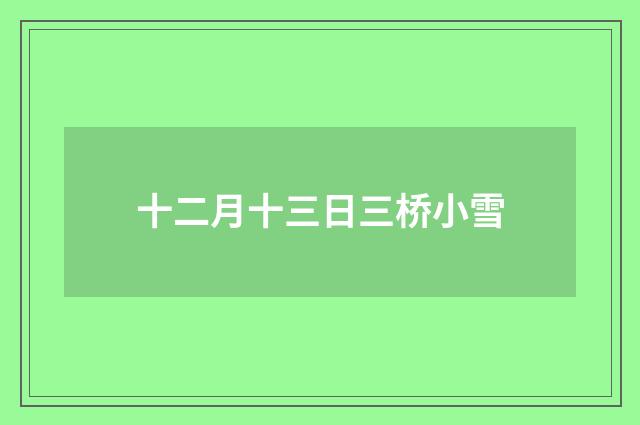 十二月十三日三桥小雪
