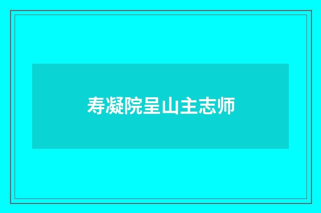 寿凝院呈山主志师