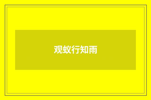 观蚁行知雨
