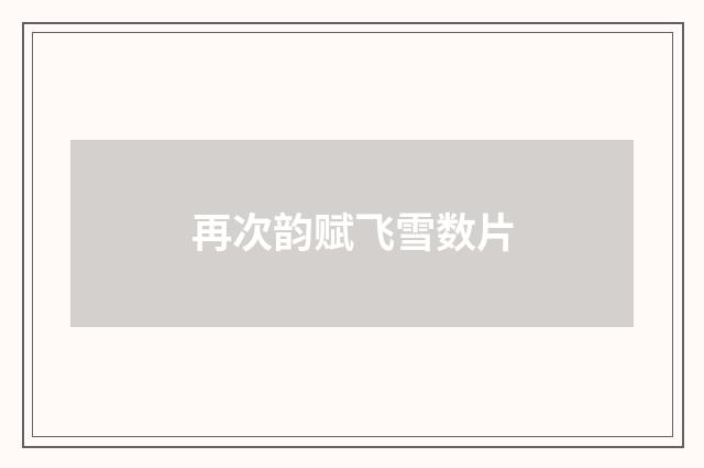 再次韵赋飞雪数片
