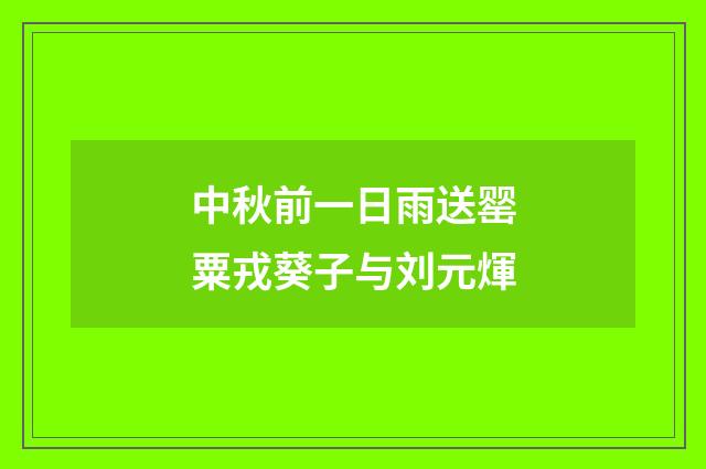 中秋前一日雨送罂粟戎葵子与刘元煇