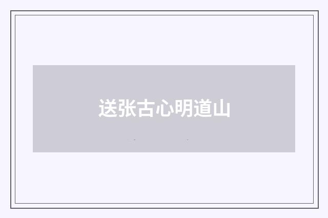 送张古心明道山