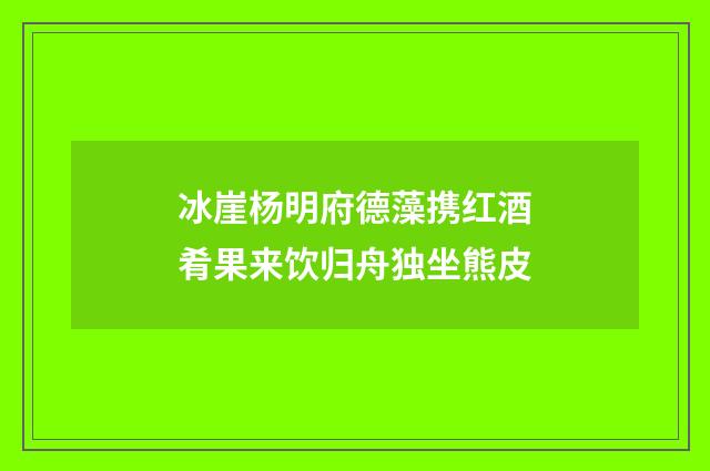 冰崖杨明府德藻携红酒肴果来饮归舟独坐熊皮