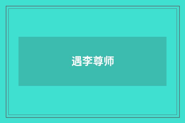 遇李尊师