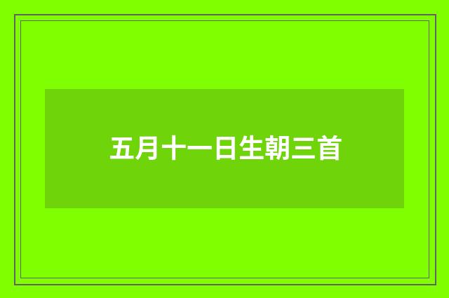 五月十一日生朝三首