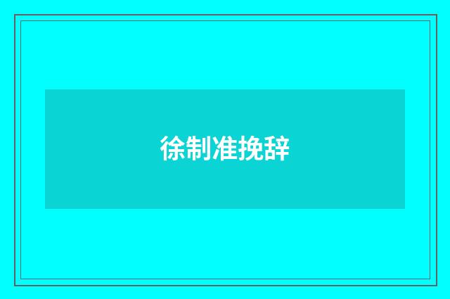 徐制准挽辞