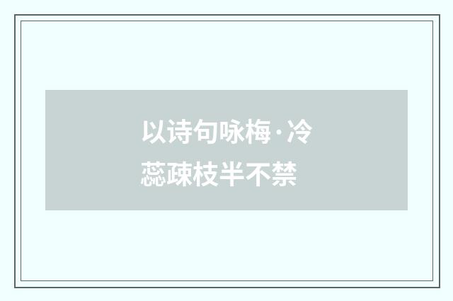 以诗句咏梅·冷蕊疎枝半不禁