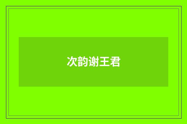 次韵谢王君