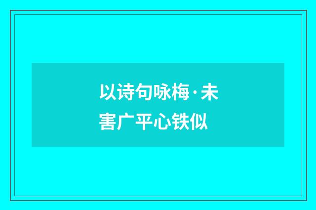 以诗句咏梅·未害广平心铁似