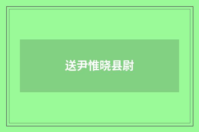 送尹惟晓县尉