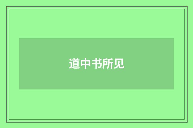 道中书所见