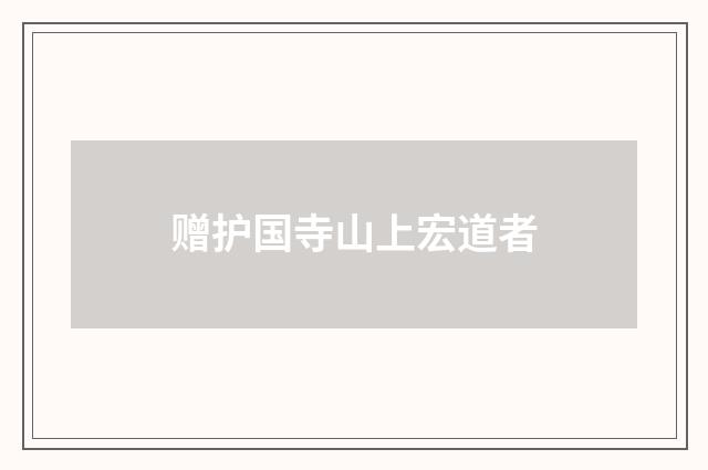 赠护国寺山上宏道者