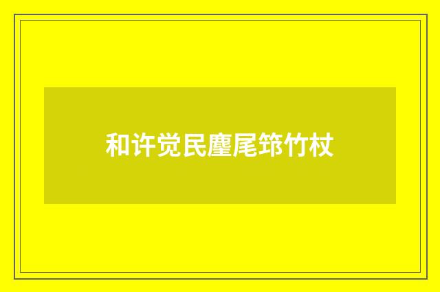和许觉民麈尾筇竹杖