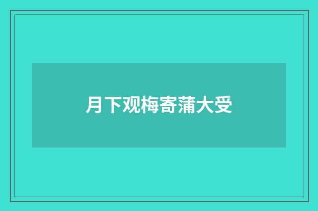 月下观梅寄蒲大受
