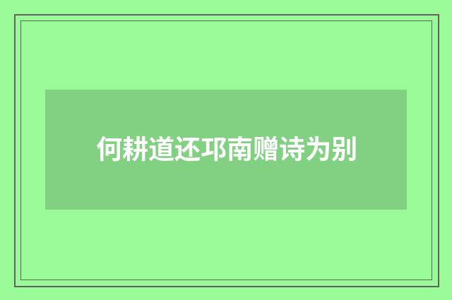 何耕道还邛南赠诗为别