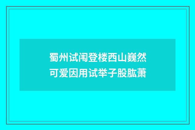 蜀州试闱登楼西山巍然可爱因用试举子股肱萧