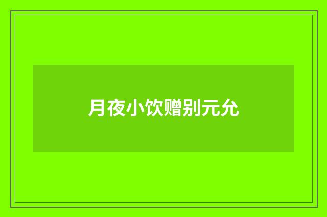 月夜小饮赠别元允
