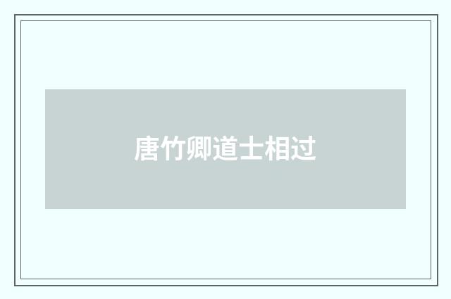唐竹卿道士相过