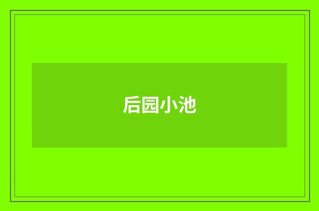 后园小池