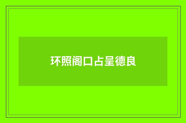环照阁口占呈德良