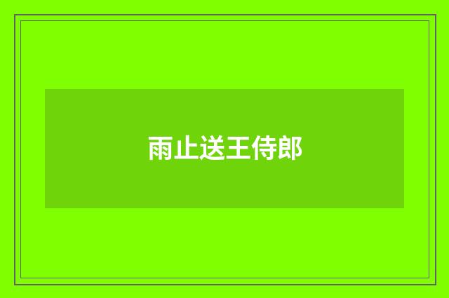 雨止送王侍郎
